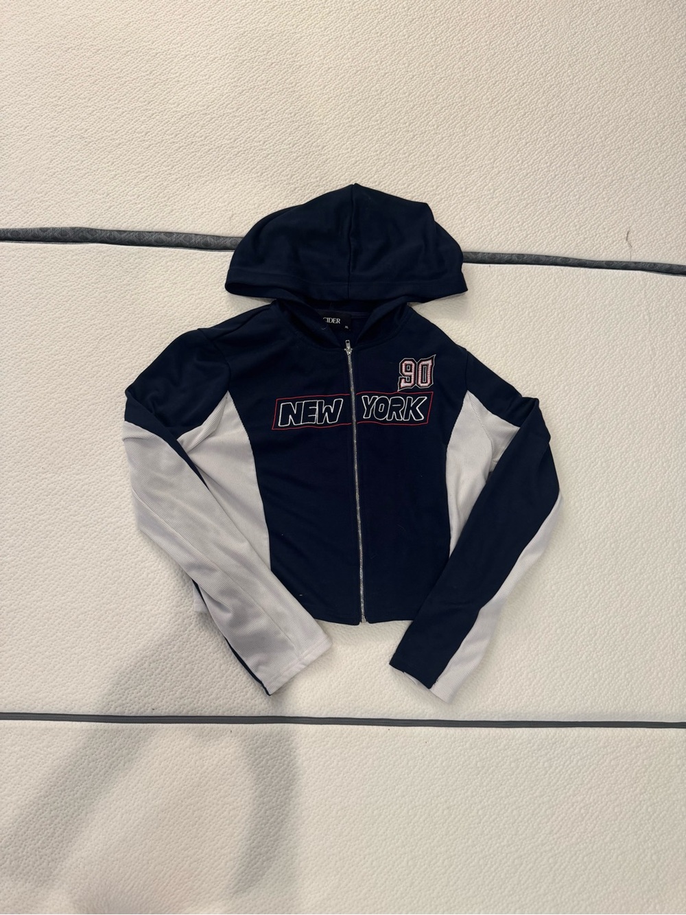 Cider Navy and White New York Zip Hoodie Jacket